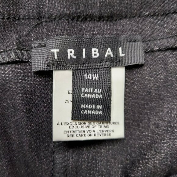 Tribal 14W Black Pencil Skirt With Button Detail For Women - Picture 3 of 6